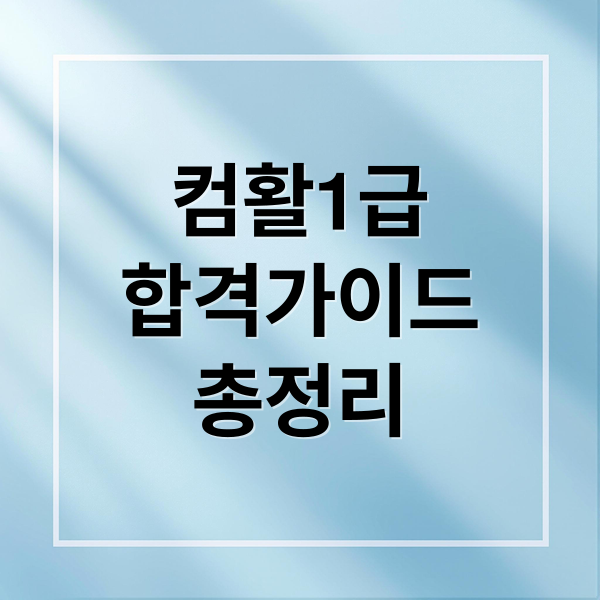 컴활1급
합격가이드
총정리 (컴퓨터 활용 능력 1급 자격증)