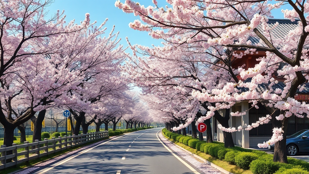 실패 없는 하동 벚꽃 여행을 위한 실시간 개화 확인 방법 (realistic 스타일)