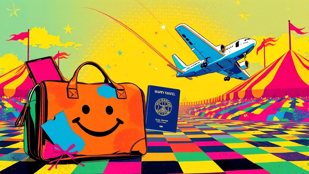 안전한 여행, 보험과 함께! (popart 스타일)