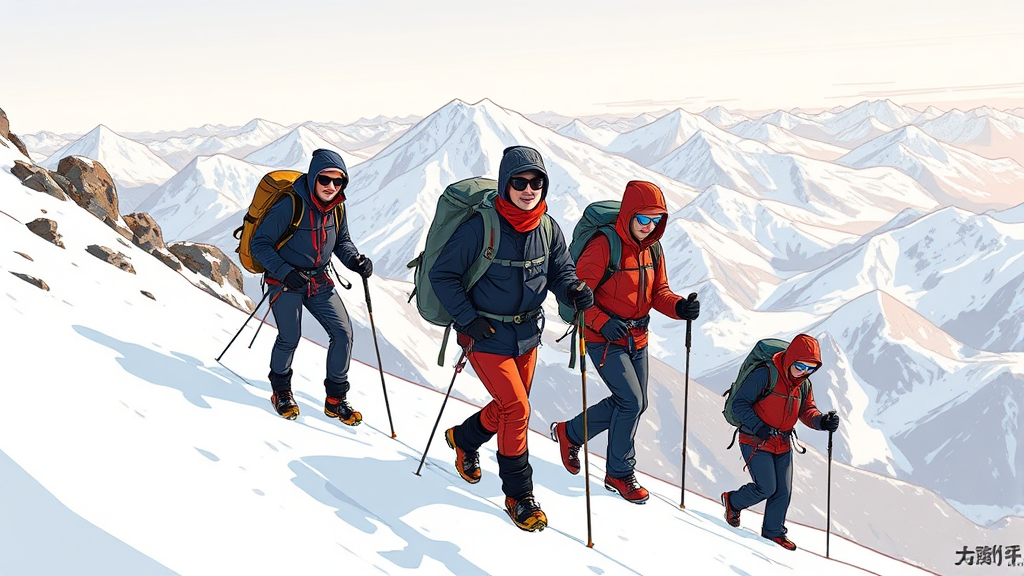 등반 준비물 (illustration 스타일)