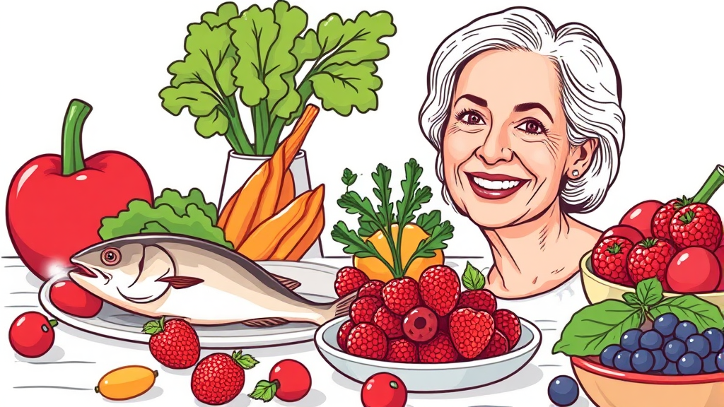 저속노화 식단: 10년 더 젊게! (illustration 스타일)