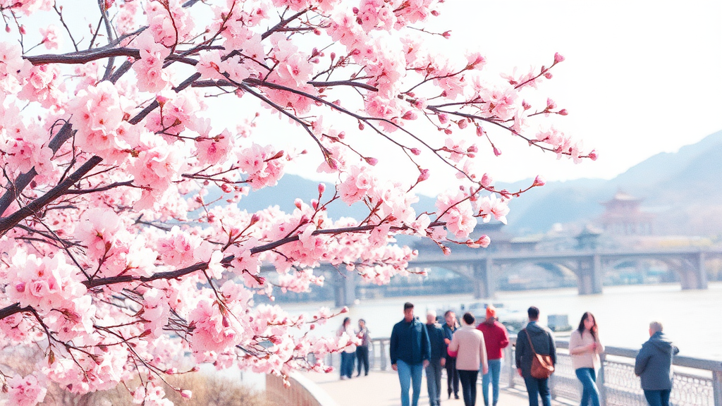 매화 개화 상황 실시간 확인 및 최적 방문 시기 (watercolor 스타일)