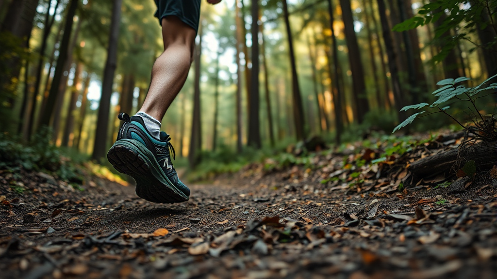 트레일 러닝의 세계: 어질리티 피크 6와 함께하는 도전 (realistic 스타일)