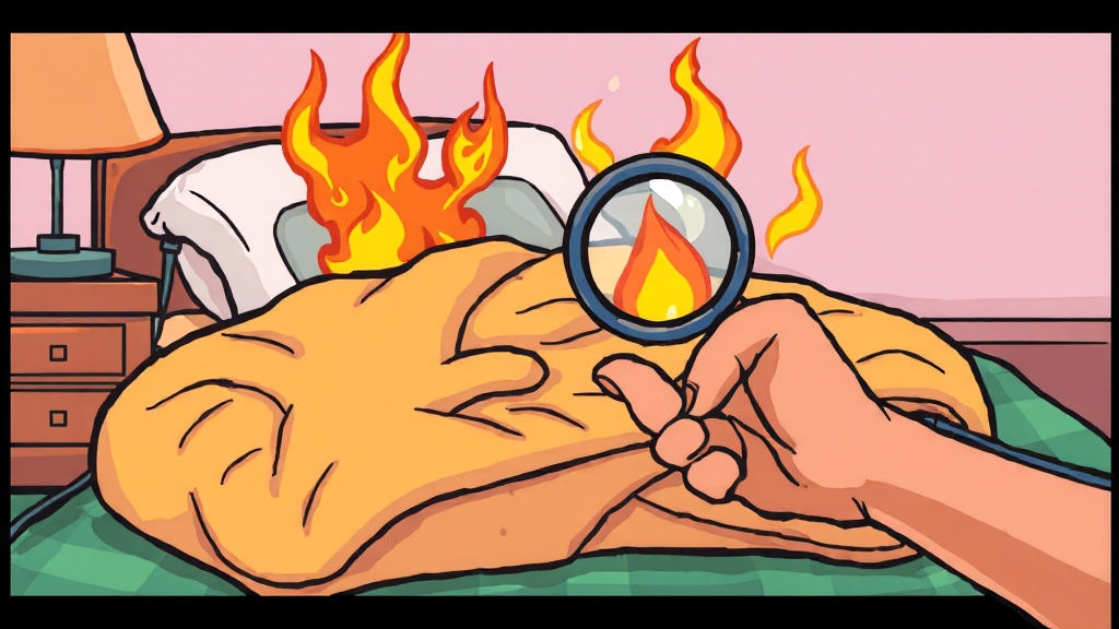 오래된 전기장판 점검 및 교체 (cartoon 스타일)