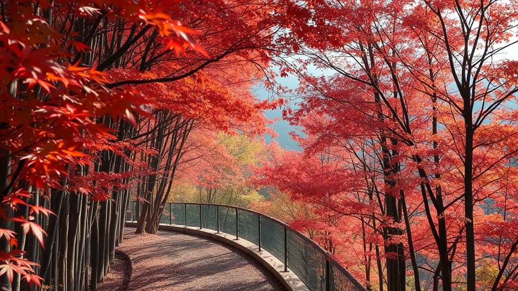놓칠 수 없는 단풍 명소 (realistic 스타일)