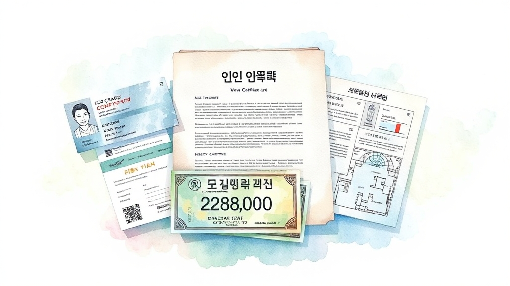 발급에 필요한 서류는? (watercolor 스타일)