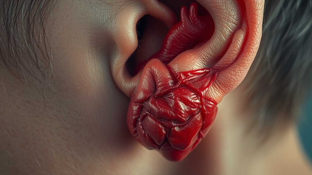 귓불 주름과 심혈관 질환 연관성 (realistic 스타일)