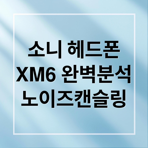 소니 헤드폰
XM6 완벽분석
노이즈캔슬링 (SONY WH-1000XM6)