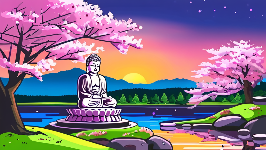 사진 찍기 좋은 천안 벚꽃 명소 (cartoon 스타일)