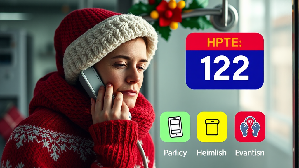 명절 응급 상황 발생 시 대처 요령 및 유용한 전화번호 (realistic 스타일)