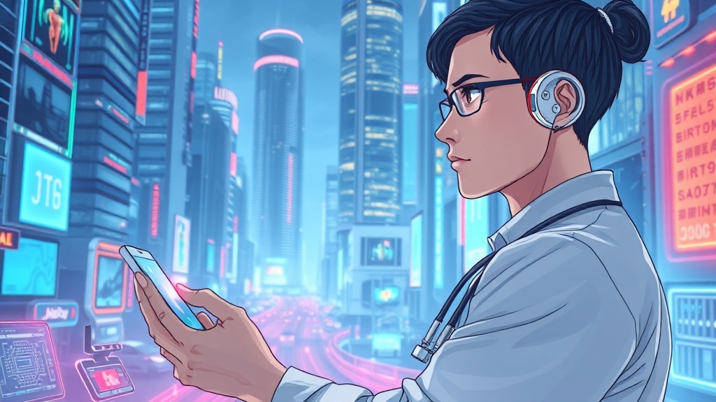 AI 테마별 투자 전략: 의료, 반도체, 온디바이스 (illustration 스타일)