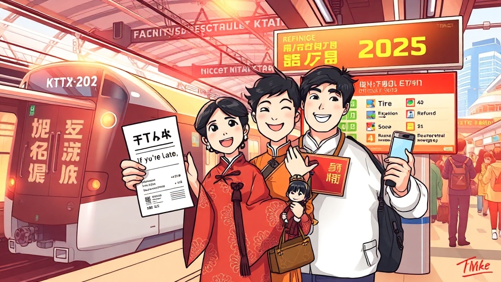KTX 예매 및 취소 정보 (cartoon 스타일)