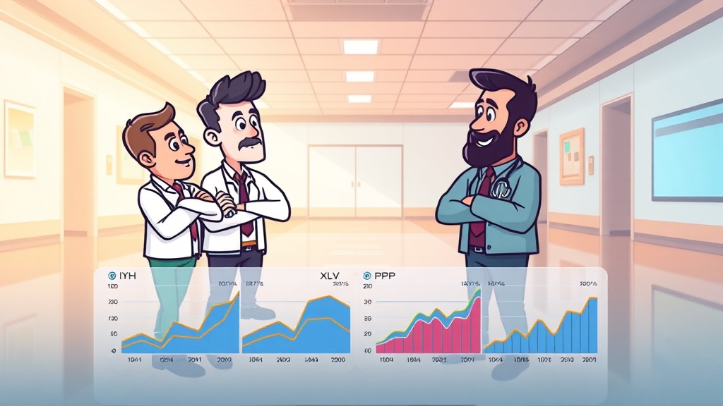 다른 헬스케어 ETF와 비교 (cartoon 스타일)