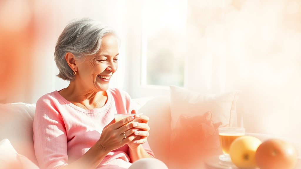 갱년기 소화불량 관리 시 유의사항 (watercolor 스타일)