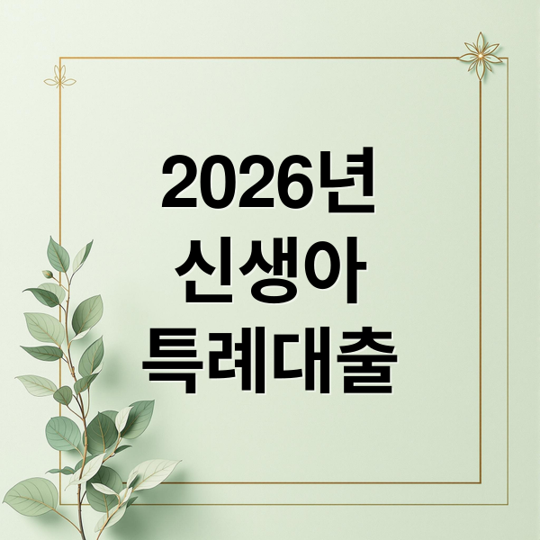 2026년
신생아
특례대출 (2026 신생아 특례대출 소득 요건 완화: 부부 합산 소득 기준 변경점 정리)