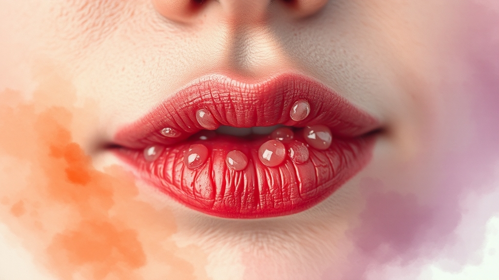 입술 수포: 단순포진 집중 분석 (watercolor 스타일)