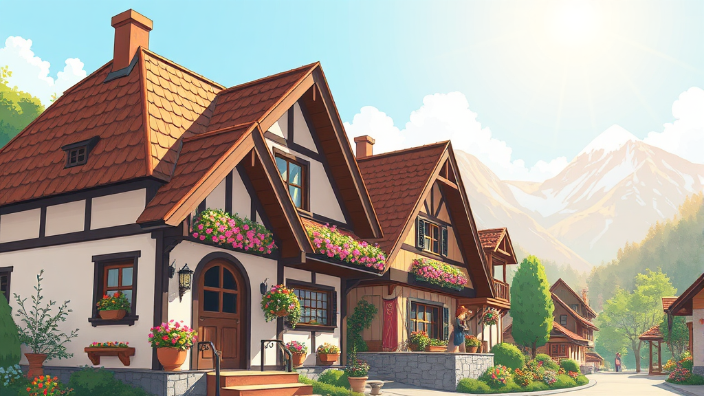 티롤빌리지: 동화 속 오스트리아 (illustration 스타일)