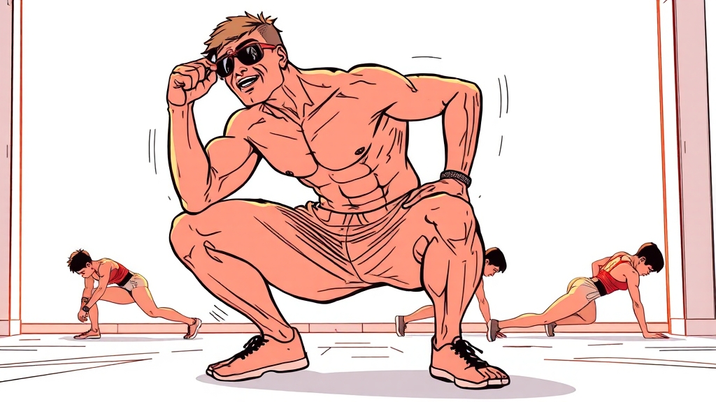스쿼트 루틴 및 횟수 설정 (illustration 스타일)