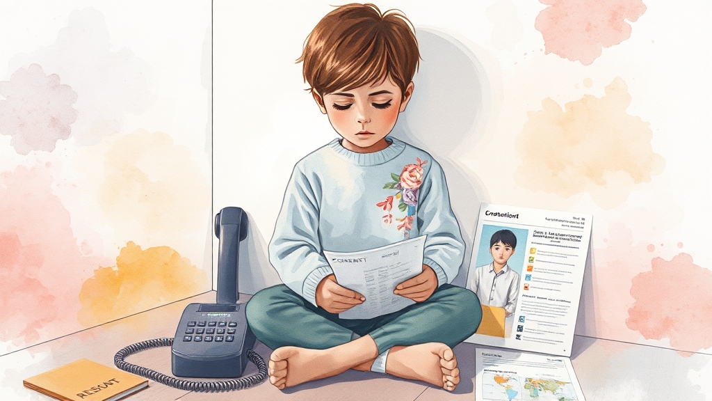 아동 학대 신고, 방법과 절차 (watercolor 스타일)