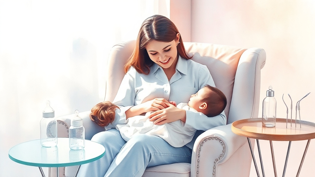 모유수유 중 치과 주의사항 (watercolor 스타일)