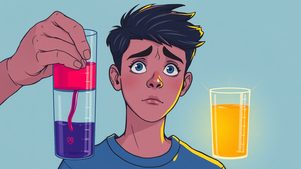 소변 색깔별 의미와 원인 (illustration 스타일)