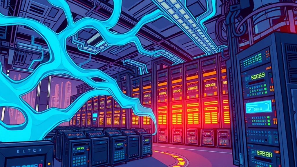 AI 데이터센터 핵심 인프라 (cartoon 스타일)