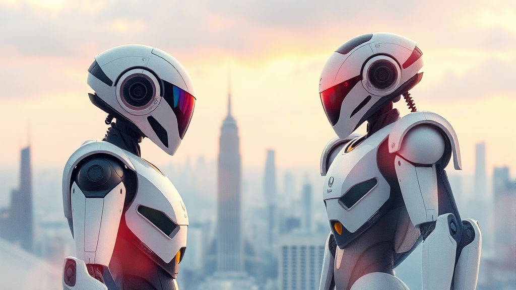 주요 로봇 모델 비교 분석 (watercolor 스타일)