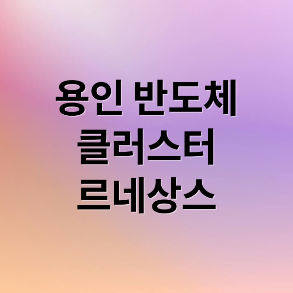 용인 반도체
클러스터
르네상스 (용인 반도체 르네상스 지방 이전 논의)