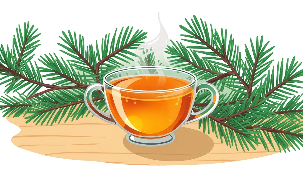 솔잎차, 기억력 외 주요 효능 (cartoon 스타일)