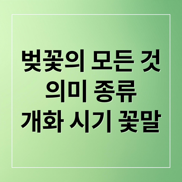 벚꽃의 모든 것
의미 종류
개화 시기 꽃말 (벚꽃 꽃말)
