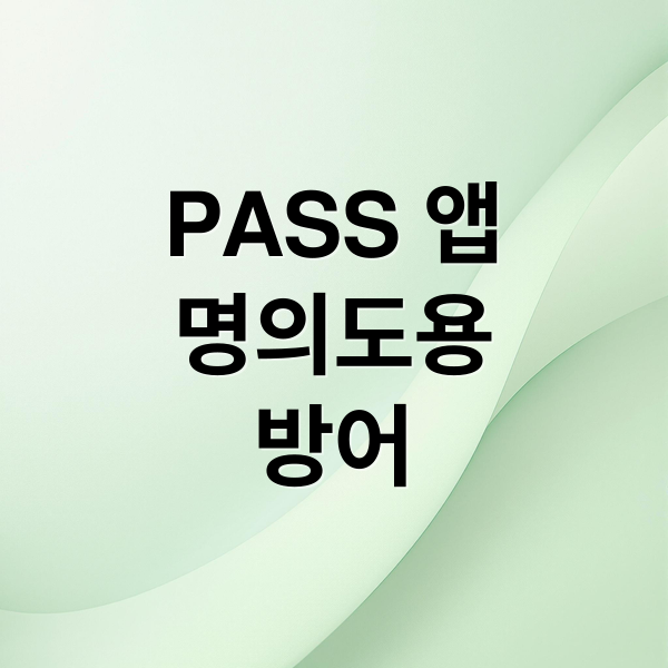 PASS 앱
명의도용
방어 (PASS 앱 명의도용)
