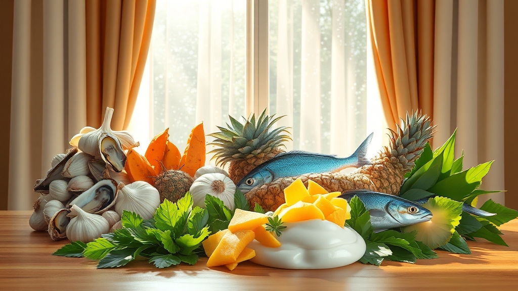 면역력 강화 식품 (illustration 스타일)