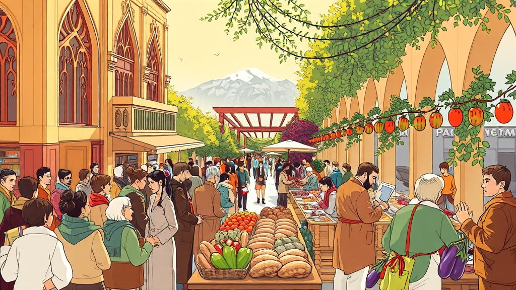 축제와 함께 즐기는 가락몰 주변 (illustration 스타일)