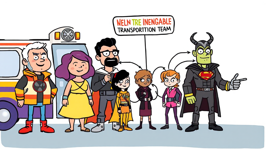 주요 등장인물 관계도 (cartoon 스타일)