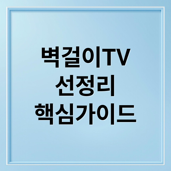 벽걸이TV
선정리
핵심가이드 (벽걸이티비 선정리 선매립 선숨김)