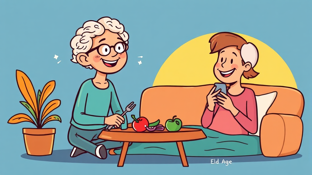 치매 예방을 위한 생활 습관 (cartoon 스타일)