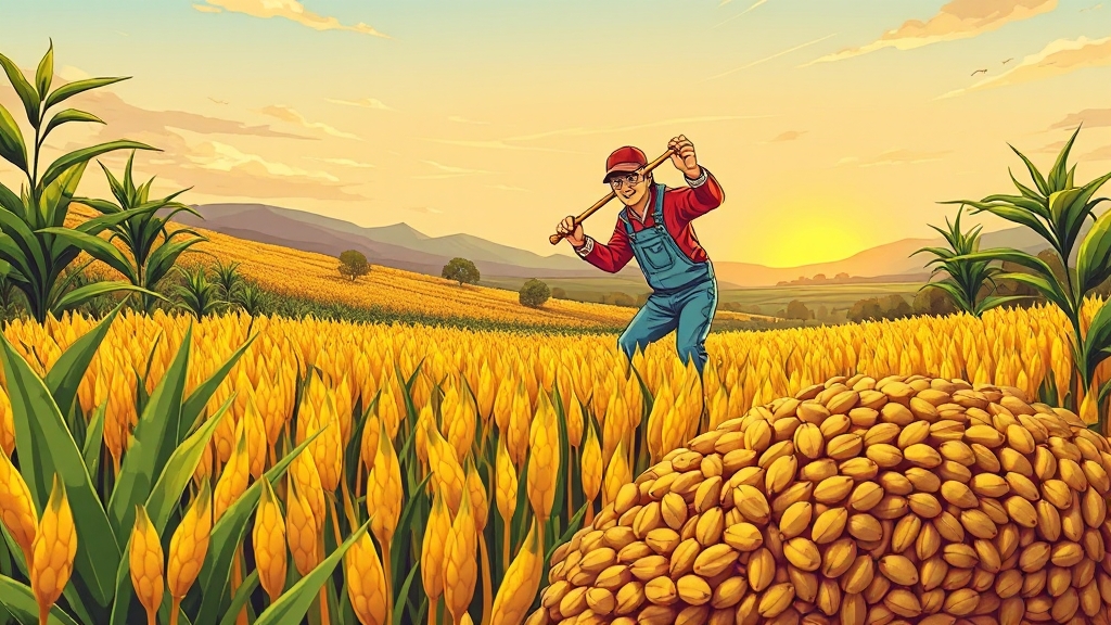 수확 시기, 방법 및 후처리 (cartoon 스타일)