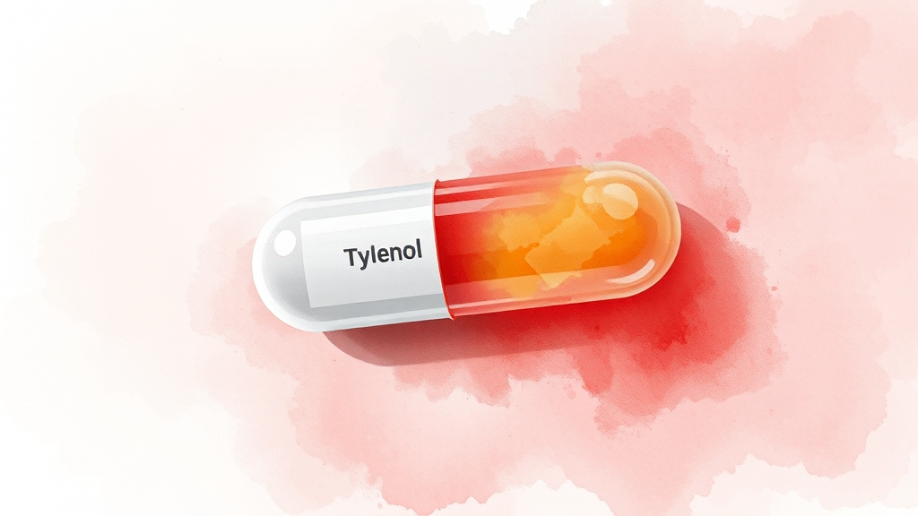 타이레놀, 주의사항은 무엇일까요? (watercolor 스타일)