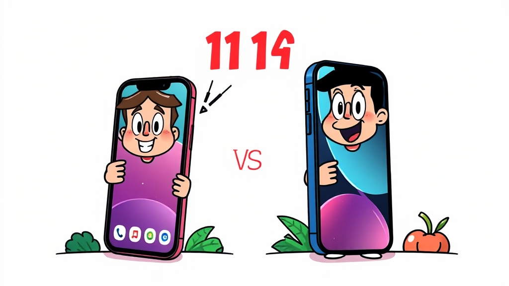 자급제 vs 통신사: 구매 방법 비교 (cartoon 스타일)