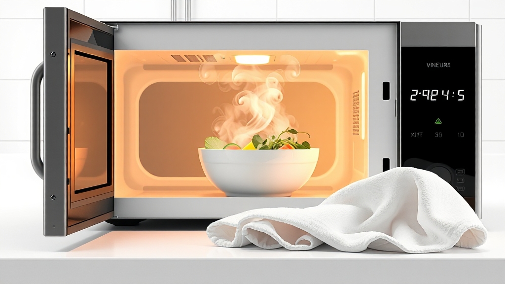 전자레인지 청소 준비물 & 과정 (illustration 스타일)