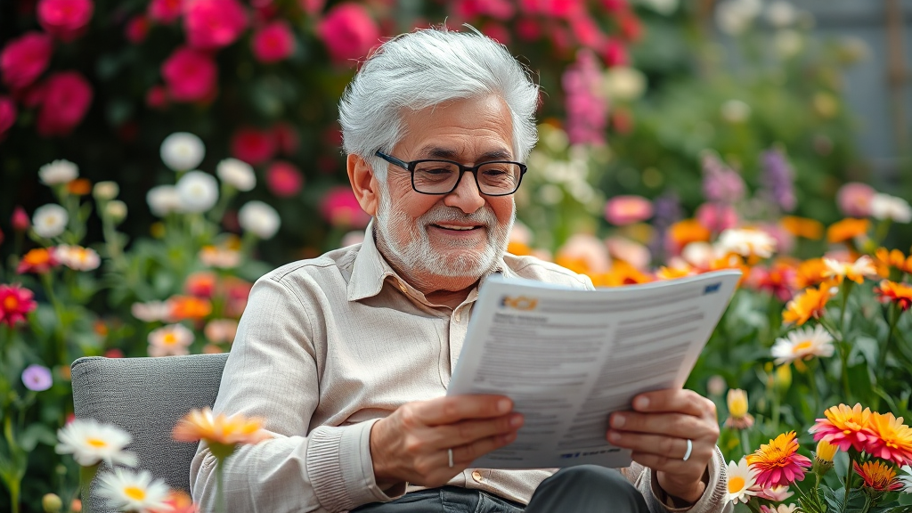 65세 이상 정부 지원금 핵심 정보 (realistic 스타일)