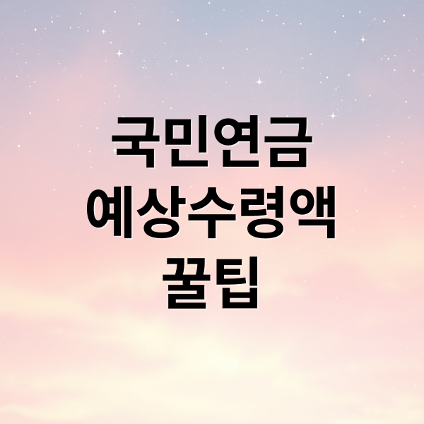 국민연금
예상수령액
꿀팁 (국민연금 수령액 계산기)