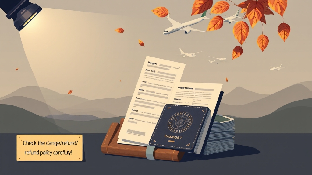 항공권 변경 및 환불 규정 (illustration 스타일)
