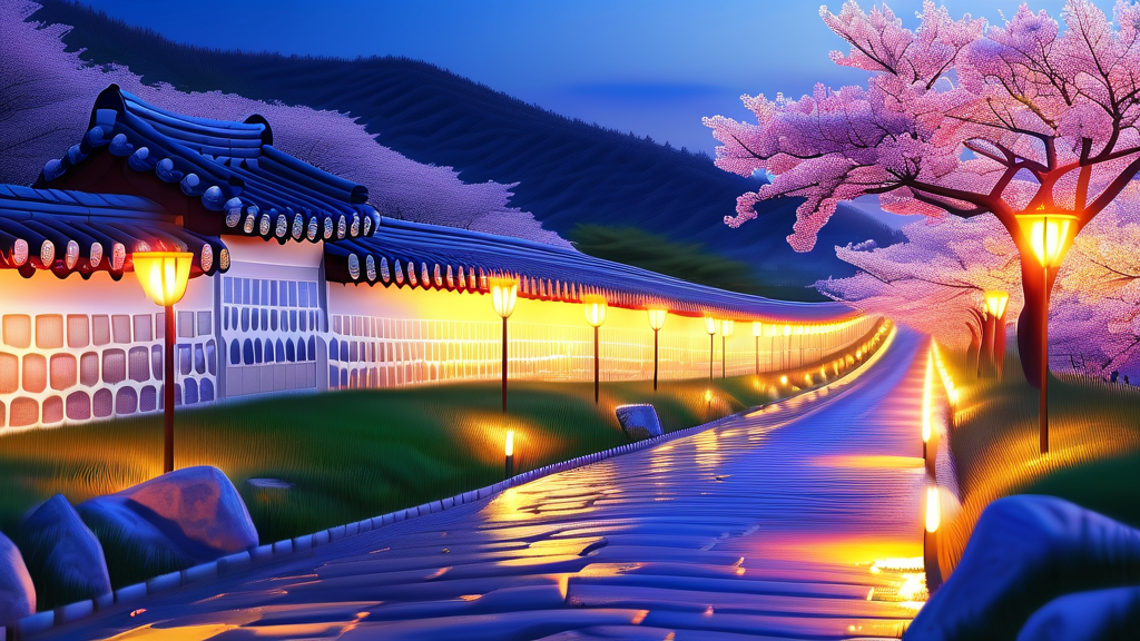 경주 벚꽃 축제 정보 및 실시간 개화 상황 (realistic 스타일)