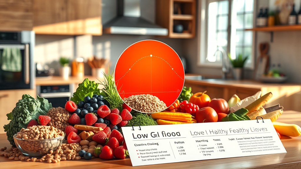 GI 지수란? 혈당 상승 속도와 영향 (realistic 스타일)