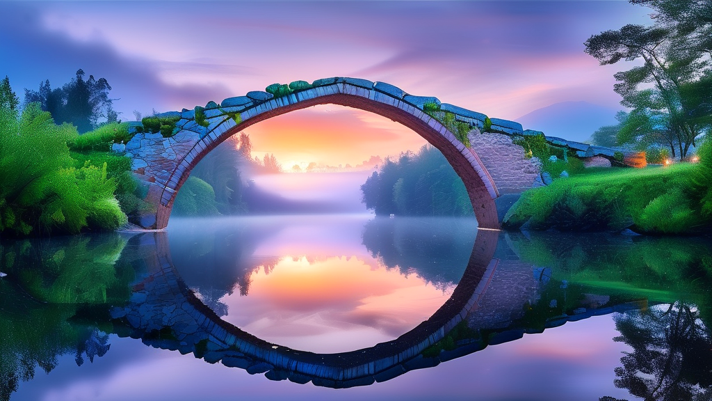 아우라지의 아름다운 풍경 (realistic 스타일)