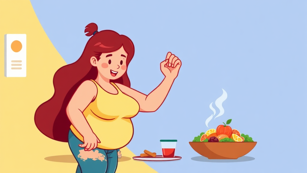 설명할 수 없는 체중 변화와 피로감, 당뇨병의 신호일까? (cartoon 스타일)