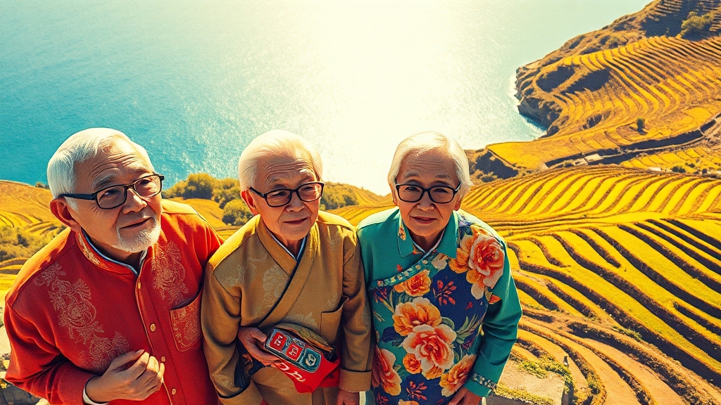 황혼기 여행의 매력, 남해와 경주에서 찾는 노년의 힐링 명소 3 남해, 바다와 함께하는 힐링 (popart 스타일)