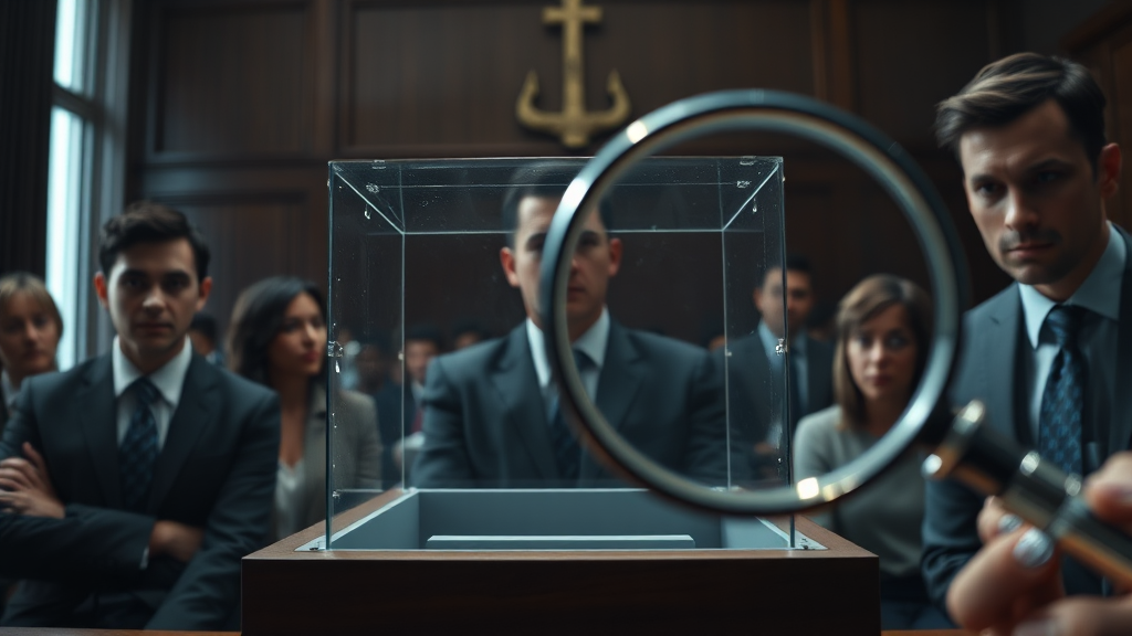 재판 사례로 보는 유출 책임 (realistic 스타일)