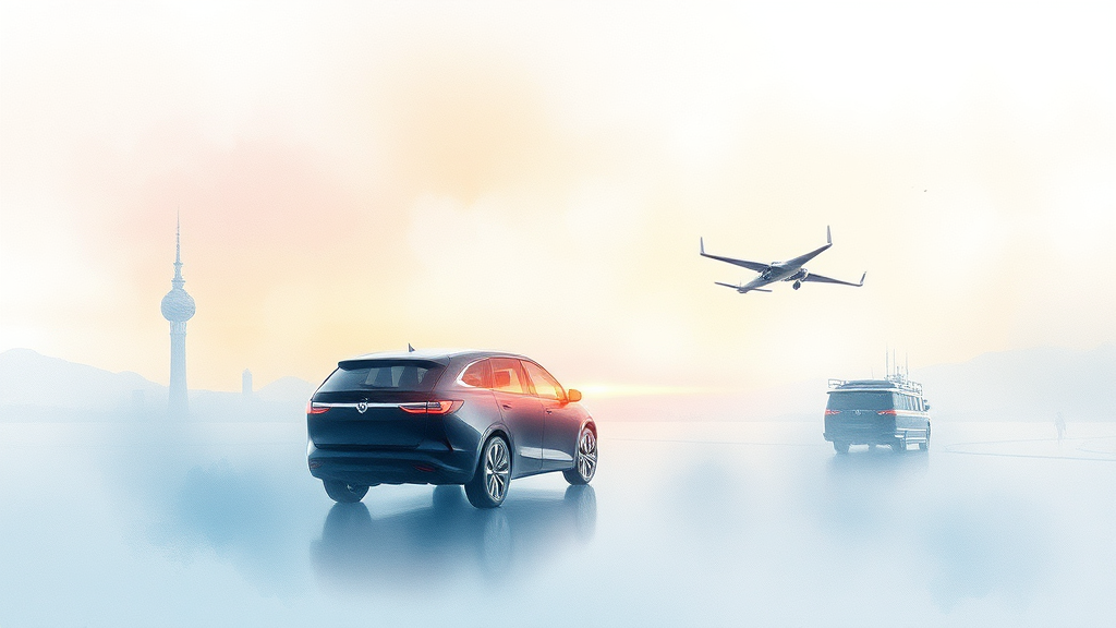 새로운 기술과 미래 이동 수단 트렌드 (watercolor 스타일)